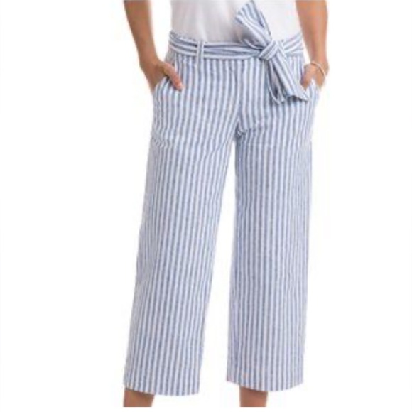 VINEYARD VINES CATAMARAN BLUE AND WHITE STRIPED LINEN PANTS - Picture 3 of 9